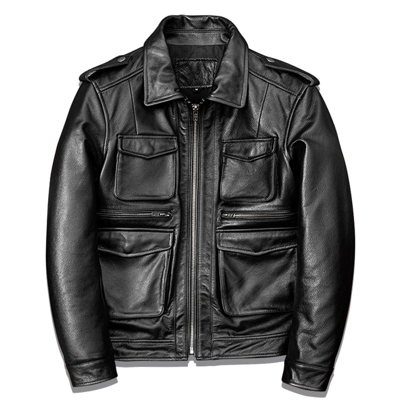Retro M65 Workwear Motorcycle Leather Jacket
