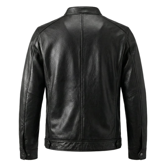 Large Size Motorcycle Cowhide Leather Jacket