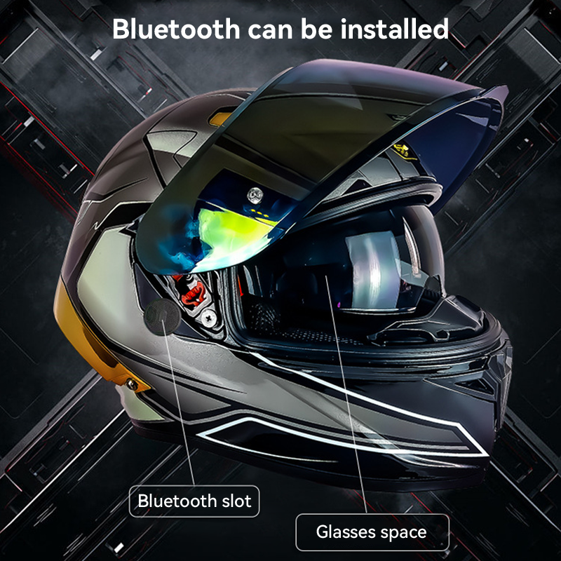 Full Face Motorcycle Helmet for Adult Men Women P7 Dual Visor