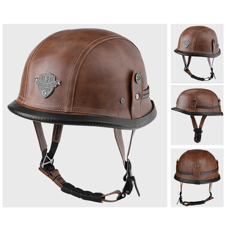 Retro Military-Style Open-Face Half Helmet | Classic Army Lid with Goggles
