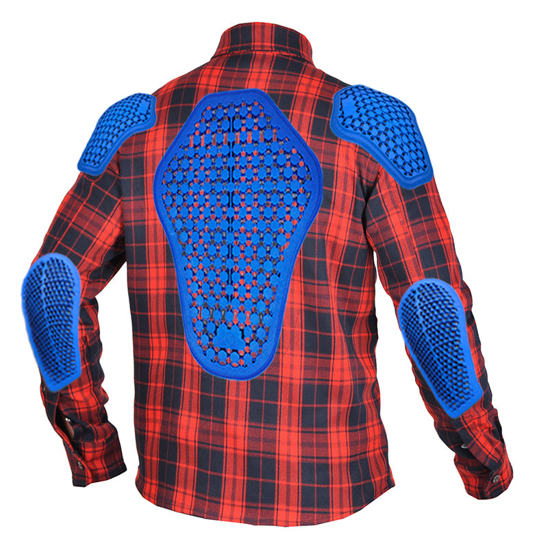 Women’s Plaid Motorcycle Riding Shirt with Armour