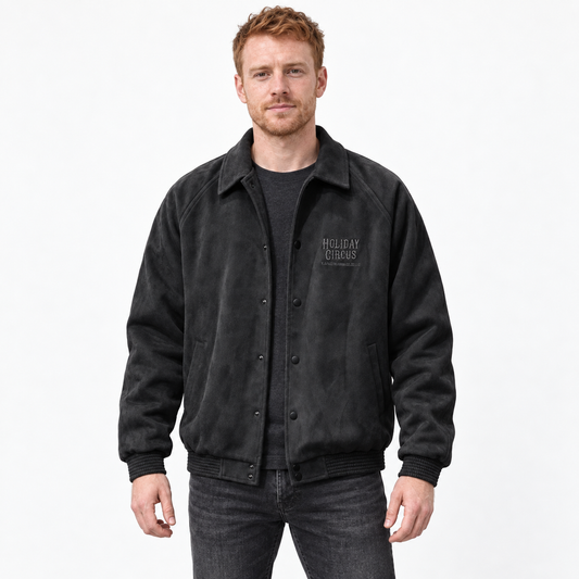 Men’s Camden Suede-Effect Collared Jacket on model, front view