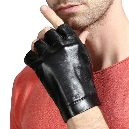Riding Fitness Leather Fingerless Gloves