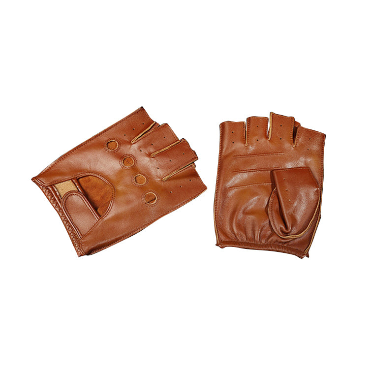 Fingerless Cool Leather Hole Gloves