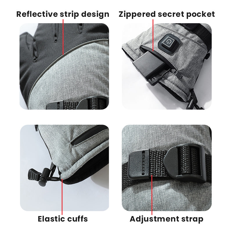 Smart Battery Heated Winter Motorcycle Gloves