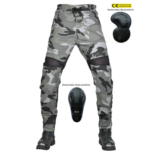 Men’s Summer Camo Moto Jeans with Mesh Panels