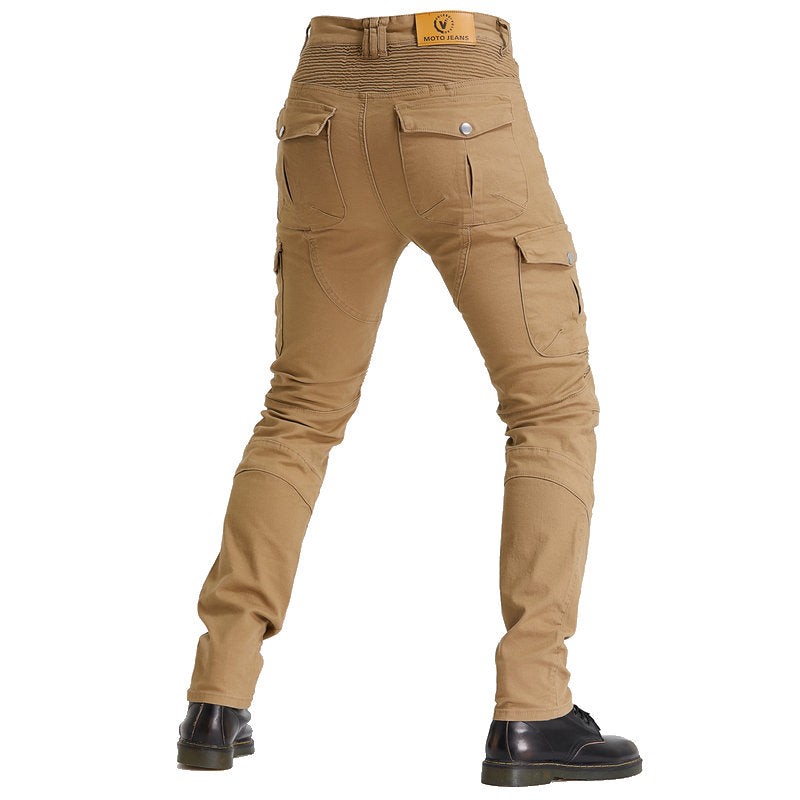 Motorcycle Racing Denim LB1 Pants with Protective Pads – Khaki