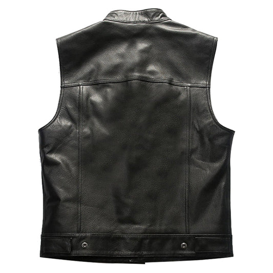 Men's Riding Cowhide Leather Vest