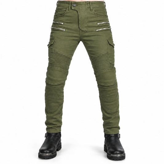 Motorcycle Racing Denim Off-road Anti-fall Trousers With Protection Gear – front