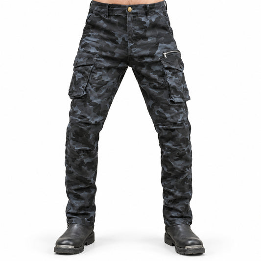 Force 11 Men's Motorcycle Trousers with Armour fit All Seasons – front fit shown from waist down