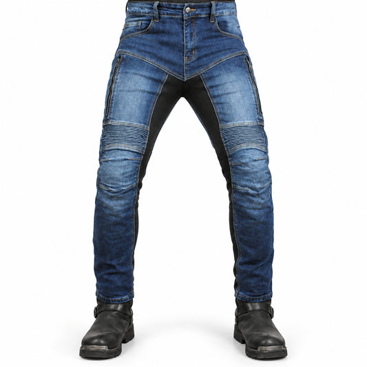 Vigilance 74 Kevlar Summer Jeans with Protection Gear – front fit shown from waist down
