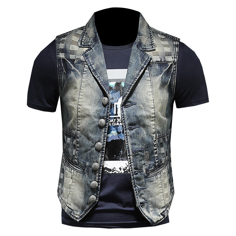 Classic Distressed Denim Vest