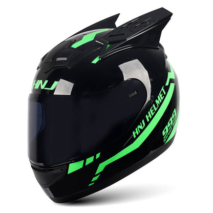 Full Face Motorcycle Helmet with Cool Horns