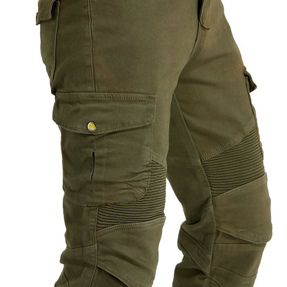 Motorcycle Racing Denim LB1 Pants with Protective Pads – Army Green