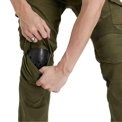 Motorcycle Racing Denim LB1 Pants with Protective Pads – Army Green