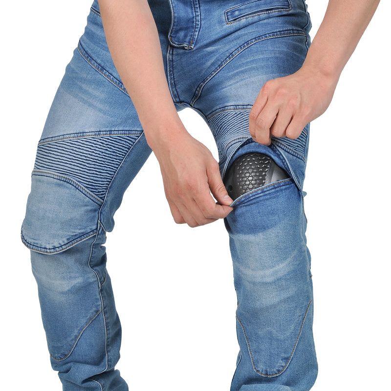 Men’s Classic Motorcycle Slim Fit Riding Jeans