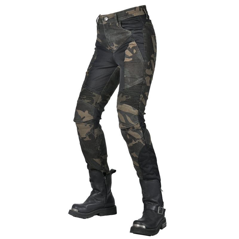 Adventure 4 Women’s Biker Jeans with CE Armor – Camo