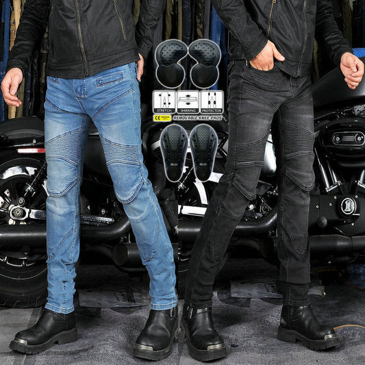 Men’s Classic Motorcycle Slim Fit Riding Jeans