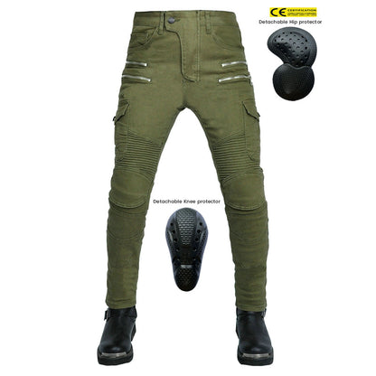 Motorcycle Racing Denim Off-road Anti-fall Pants With Protection Gear