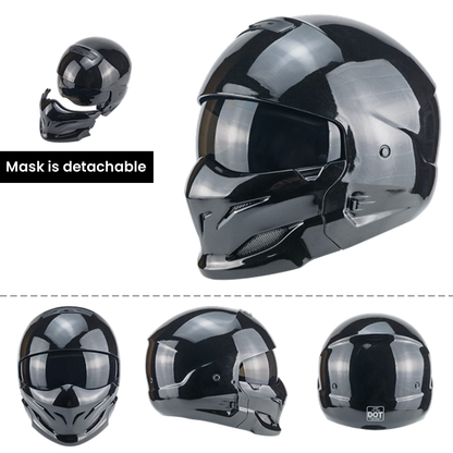 Warrior Black Retro Combination Helmet
