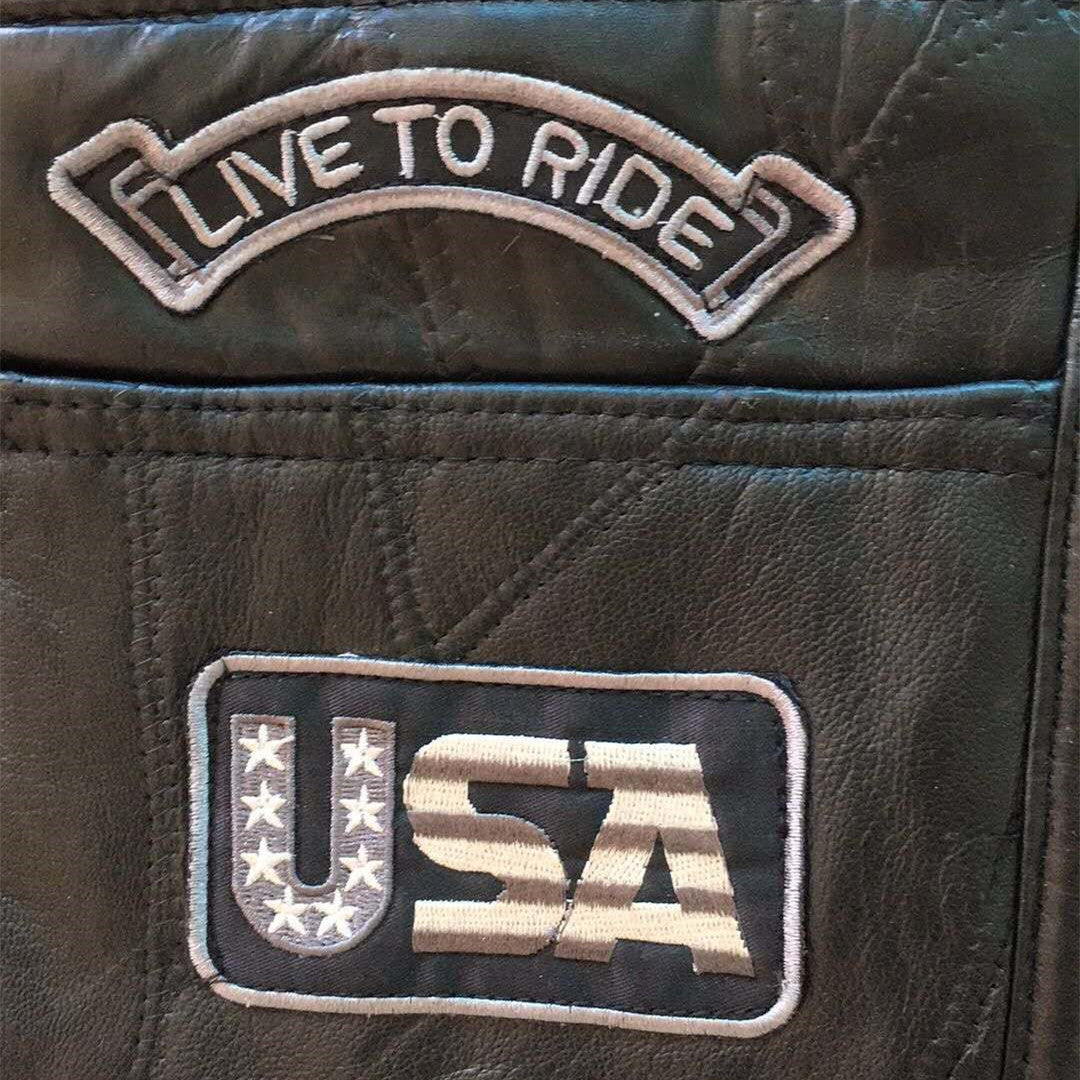 American Eagle Live To Ride Leather Vest