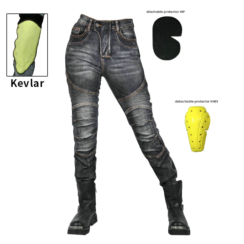 Women's Motorcycle Kevlar Tear-Resistant Denim Jeans