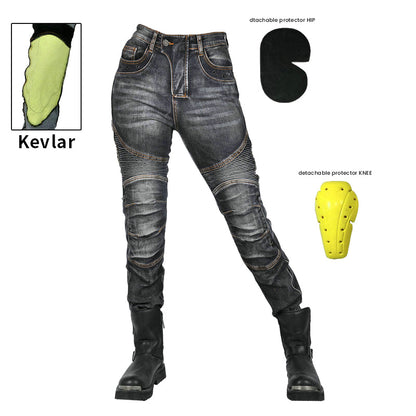 Women's Motorcycle Kevlar Tear-Resistant Denim Jeans