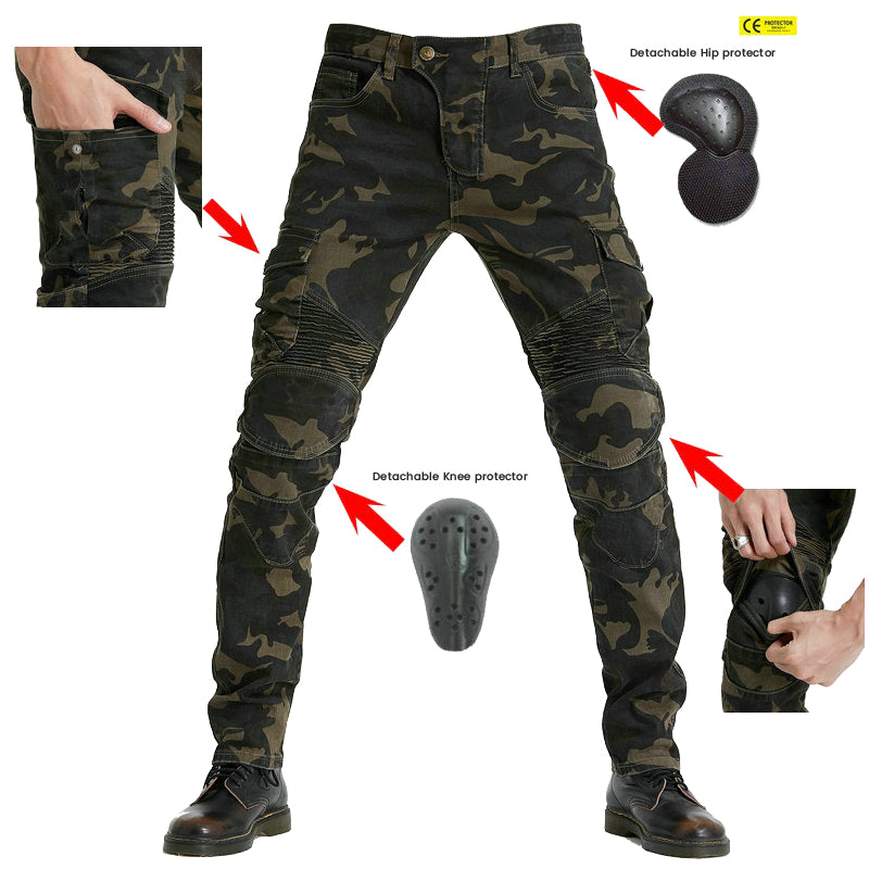 LB1 Motorcycle Riding Jeans with CE Certified Knee Hip Armor Protector - Best Seller
