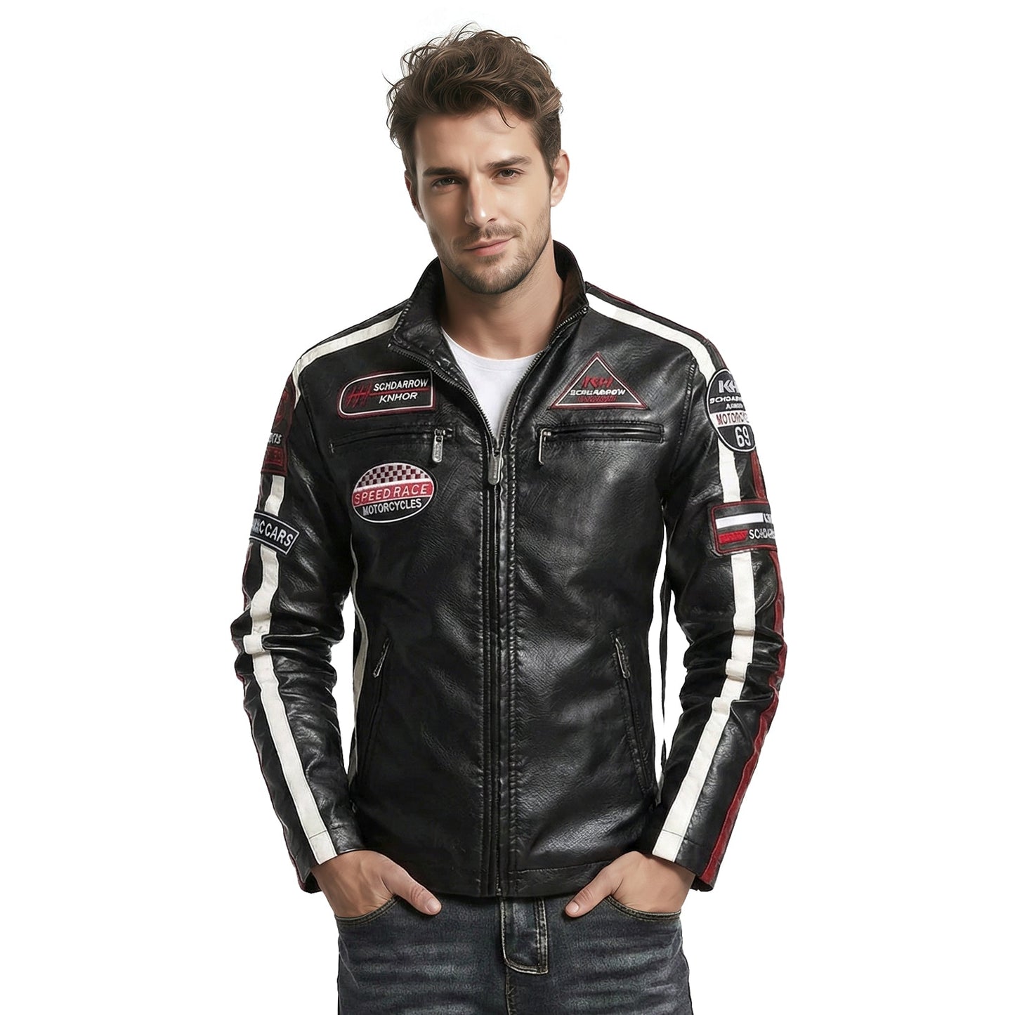 Racing Style Motorcycle Leather Jacket