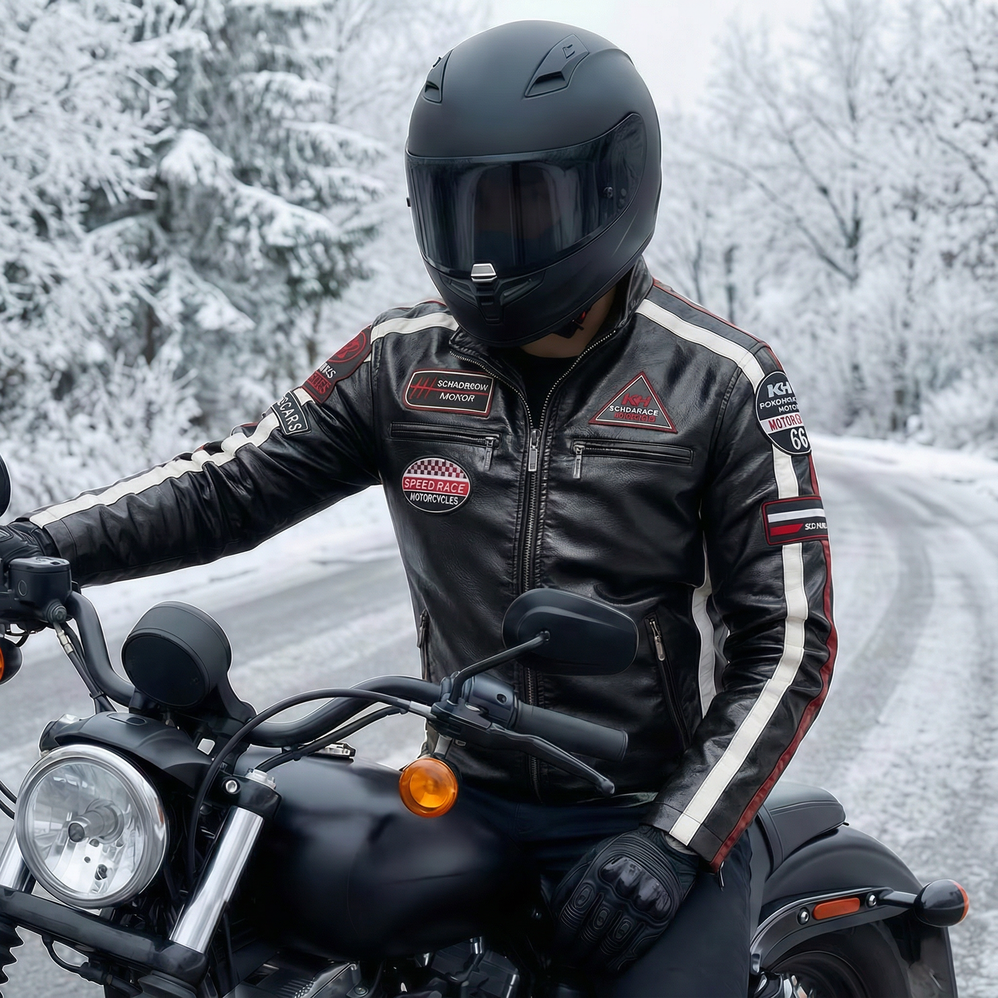 Racing Style Motorcycle Leather Jacket