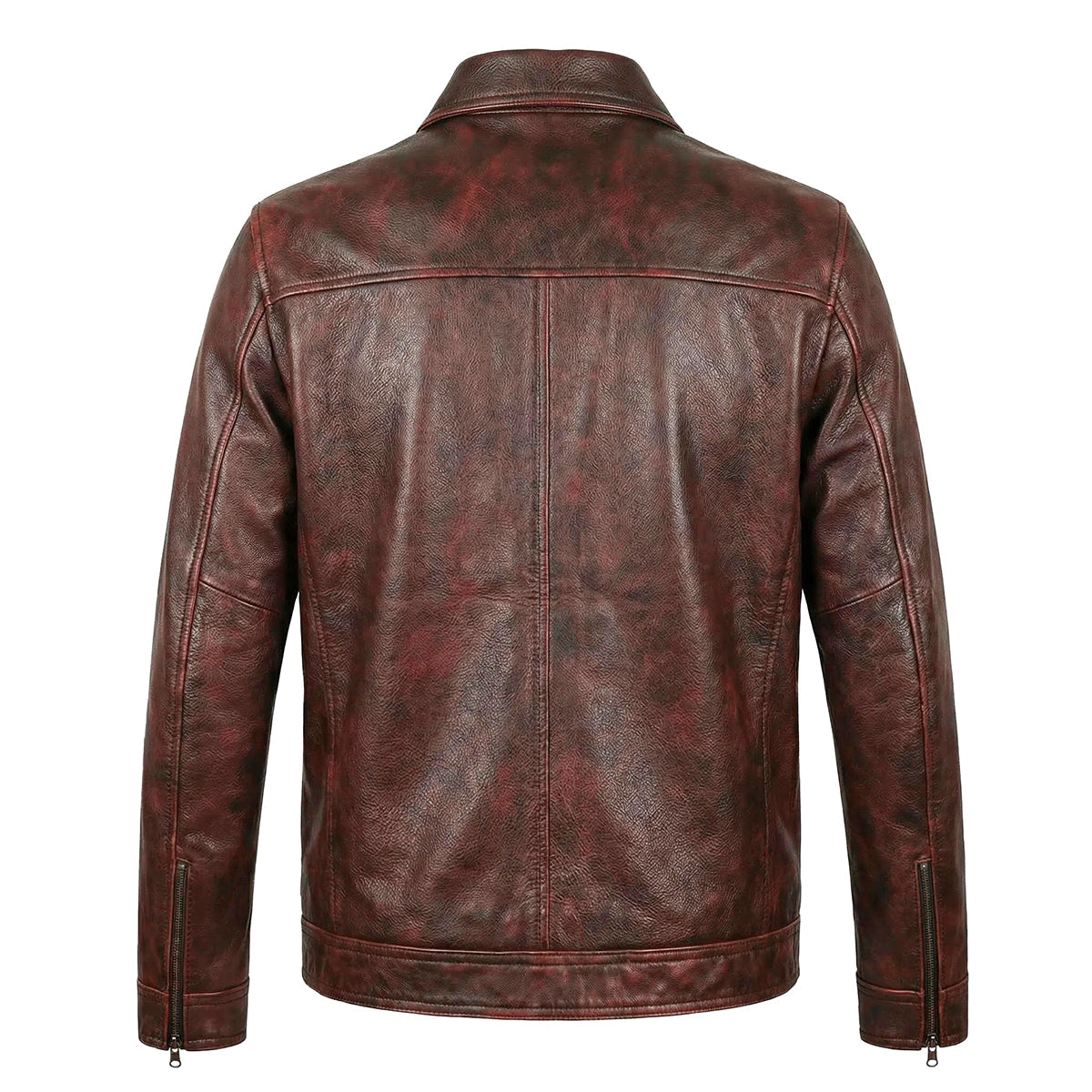 Heavy Brown Motorcycle Genuine Leather Jacket