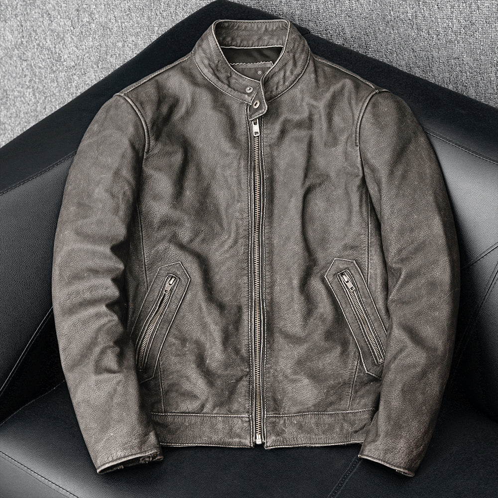 Casual Vintage Motorcycle Leather Jacket