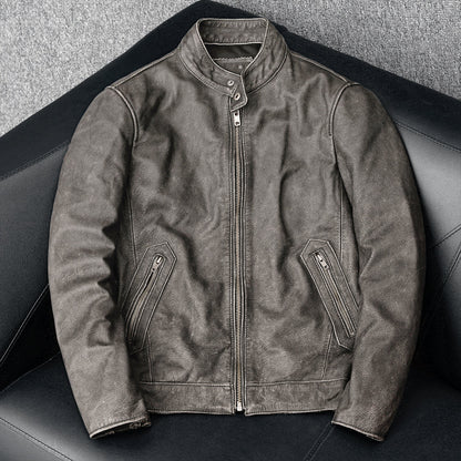 Casual Vintage Motorcycle Leather Jacket