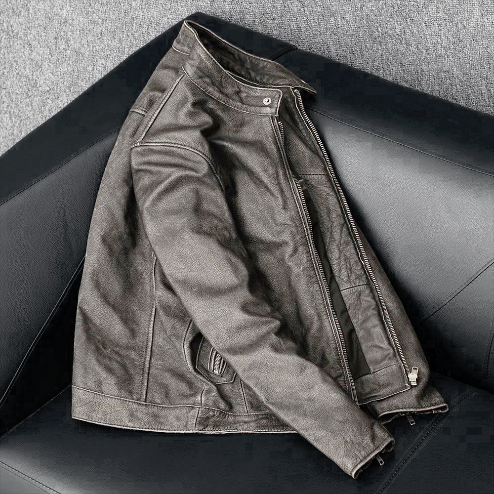 Casual Vintage Motorcycle Leather Jacket