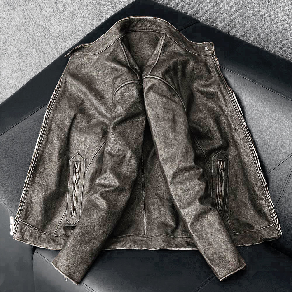 Casual Vintage Motorcycle Leather Jacket