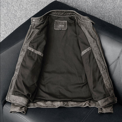 Casual Vintage Motorcycle Leather Jacket