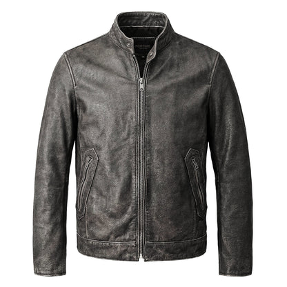 Casual Vintage Motorcycle Leather Jacket