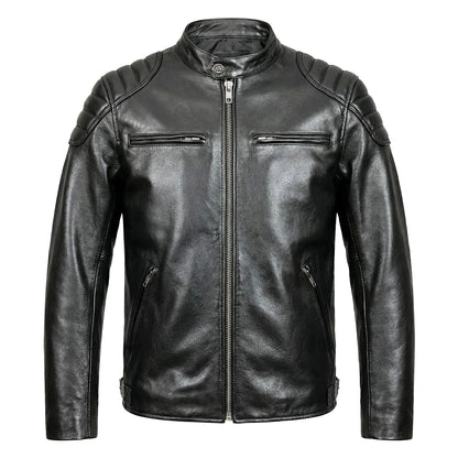 Casual Motorcycle Genuine Leather Jacket