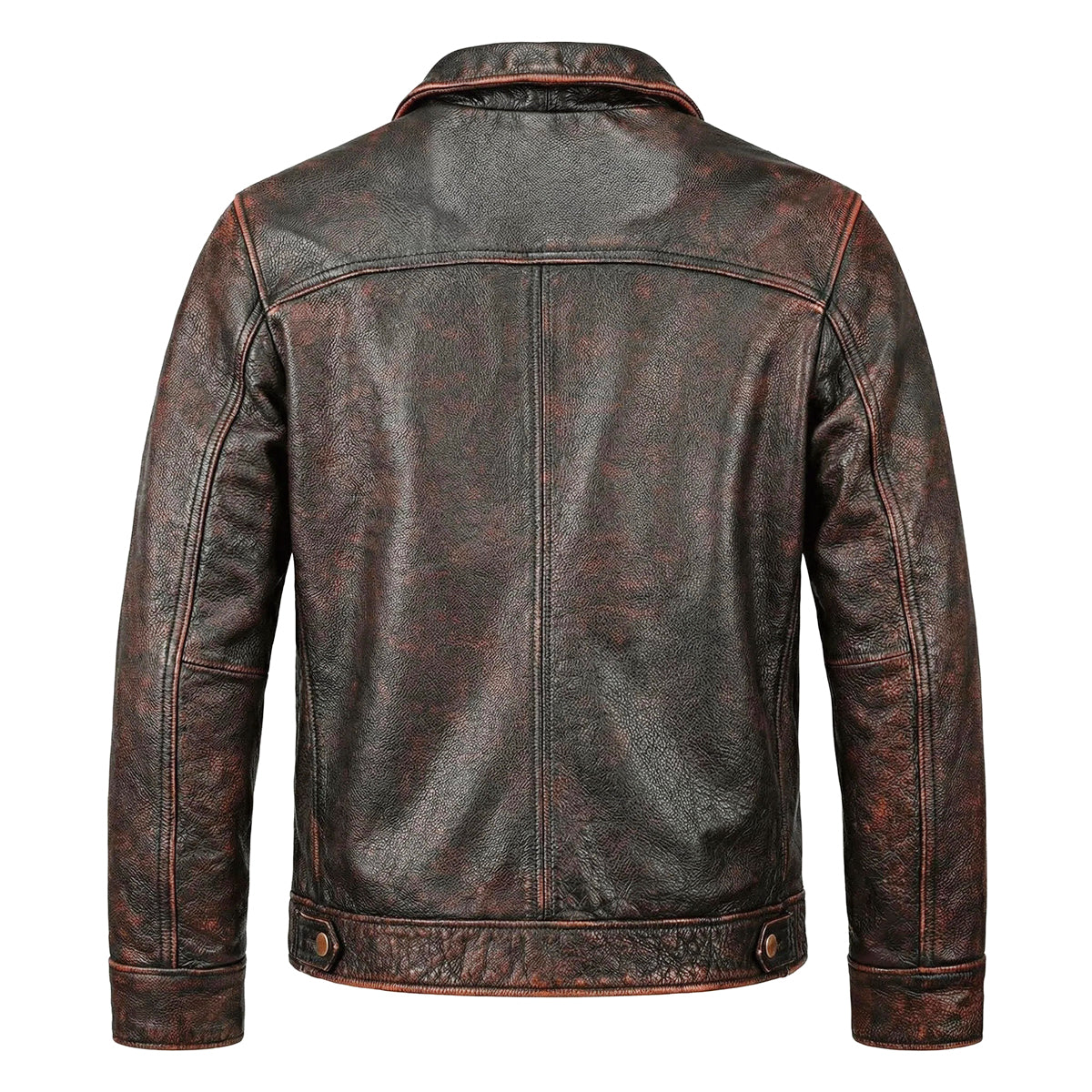 Tough Brown Retro Motorcycle Leather Jacket