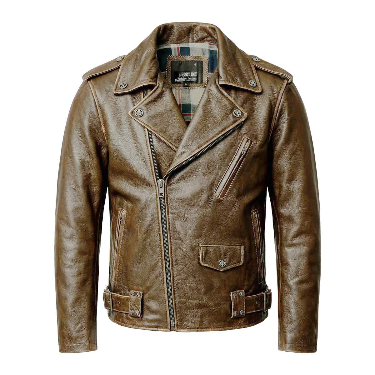 Cowhide Slim Fit Motorcycle Leather Jacket