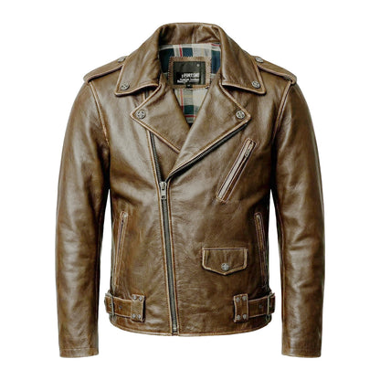 Cowhide Slim Fit Motorcycle Leather Jacket