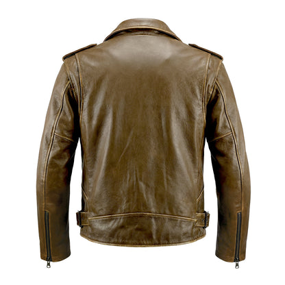 Cowhide Slim Fit Motorcycle Leather Jacket
