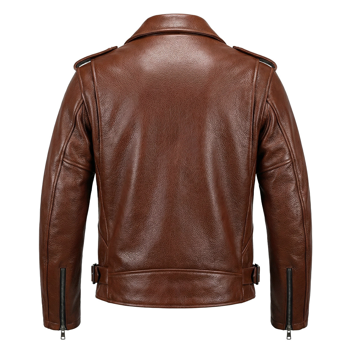 Biker Oil Wax Thick Cowhide Leather Jacket
