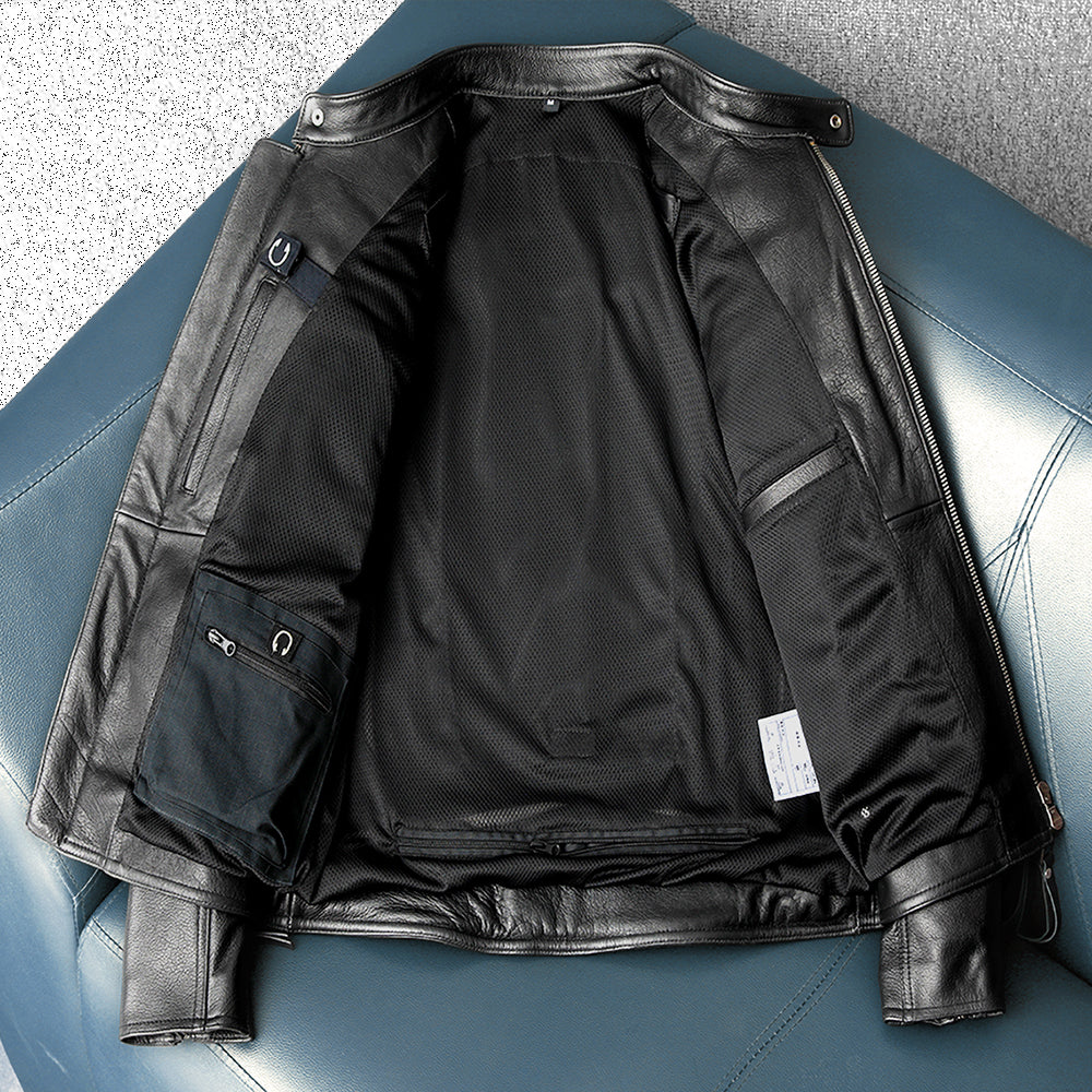 Rivet Punk Motorcycle Leather Jacket