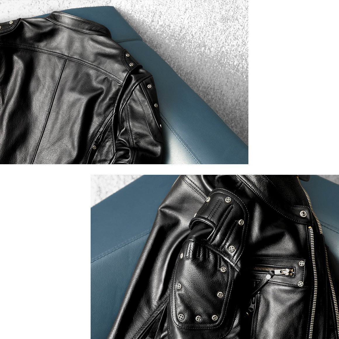 Rivet Punk Motorcycle Leather Jacket
