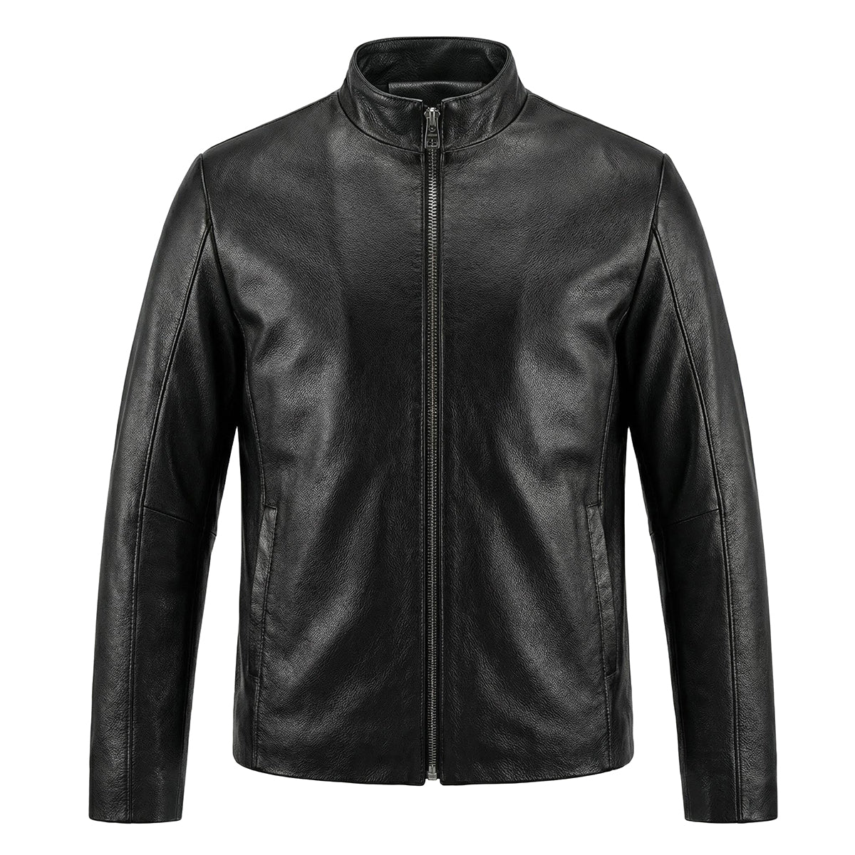 Motorcycle Casual Slim Fit Genuine Leather Jacket