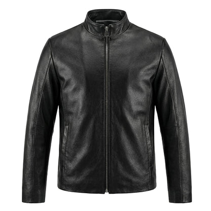 Motorcycle Casual Slim Fit Genuine Leather Jacket