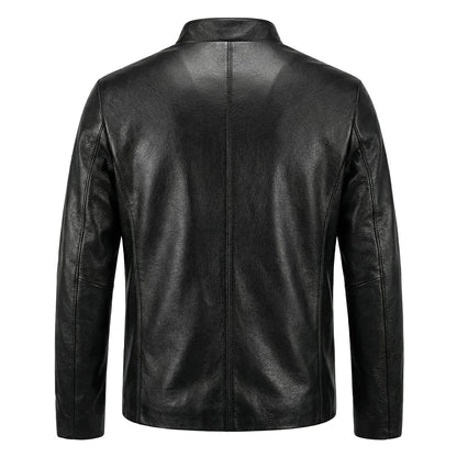 Motorcycle Casual Slim Fit Genuine Leather Jacket