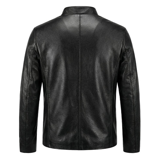 Motorcycle Casual Slim Fit Genuine Leather Jacket