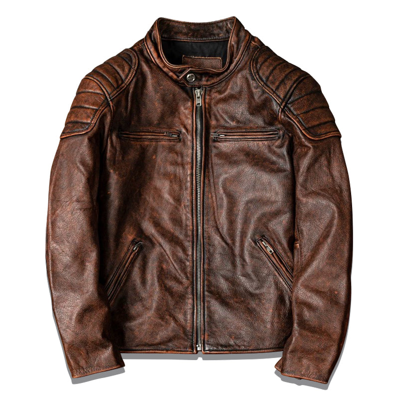 Amekaji Cowhide Genuine Leather Jacket